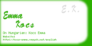 emma kocs business card
